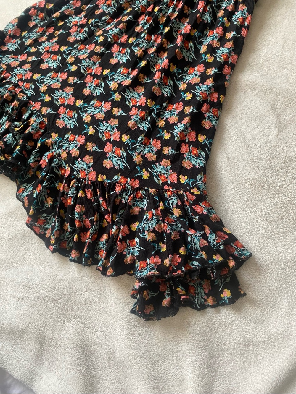 Free People Adella Floral Lace Mini Dress Black XS - Picture 4 of 14